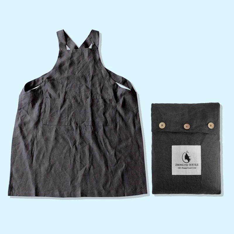 Детский Льняной Фартук Stonewash 100% из французского льна органический льняной Кухонный oekotex для поваров
