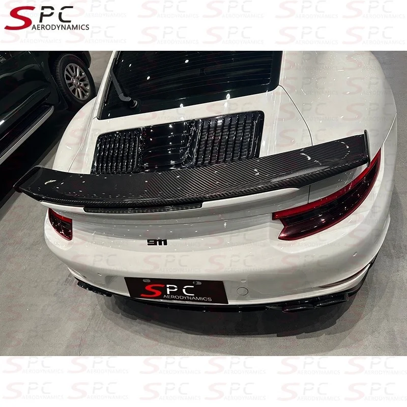 SPC Carbon Fiber Rear Wing For Porsche 911 991 Turbo 2012-2018 Dry Carbon Fiber Rear Trunk Spoiler For 991 Turbo S Car Bumpers