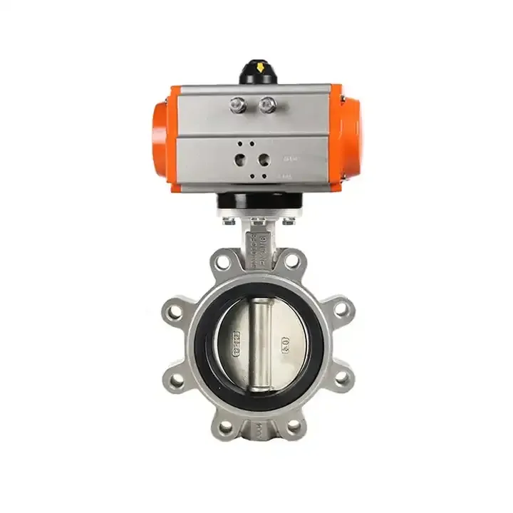 4 inch Cast Iron Air Control Lug Butterfly Valve Water SS Disc Pneumatic Control Butterfly Valve