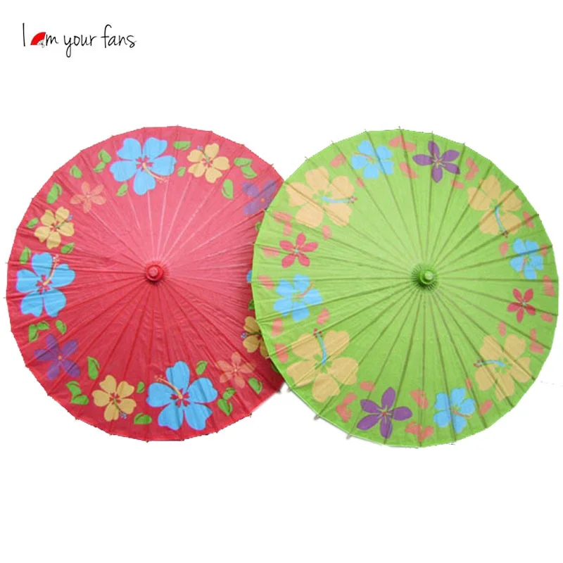 Wholesale Paper Wedding Umbrella White Parasols Custom Handmade Plain Craft Umbrella with Wooden Handle