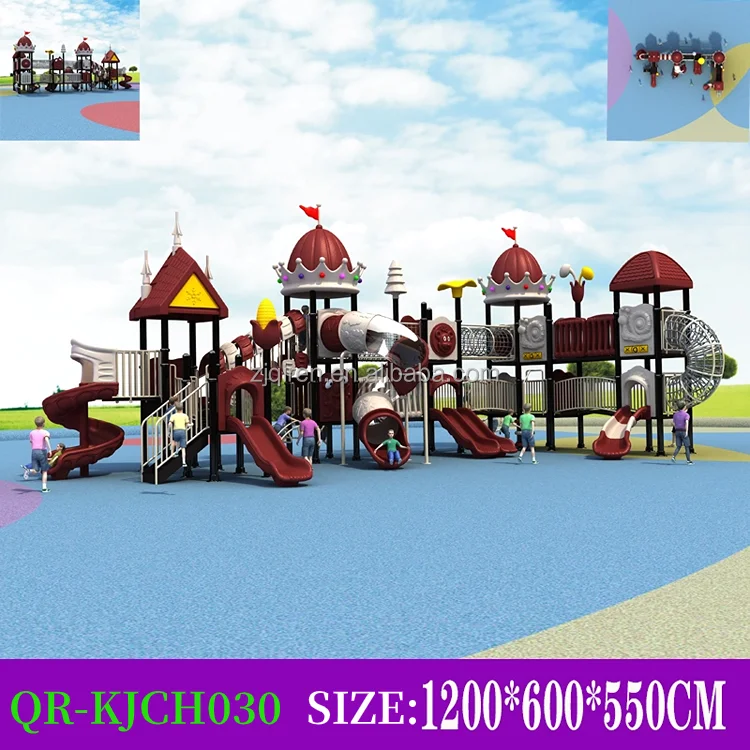 New beautiful style modular amusement park plastic outdoor equipment slide kinder garden playground