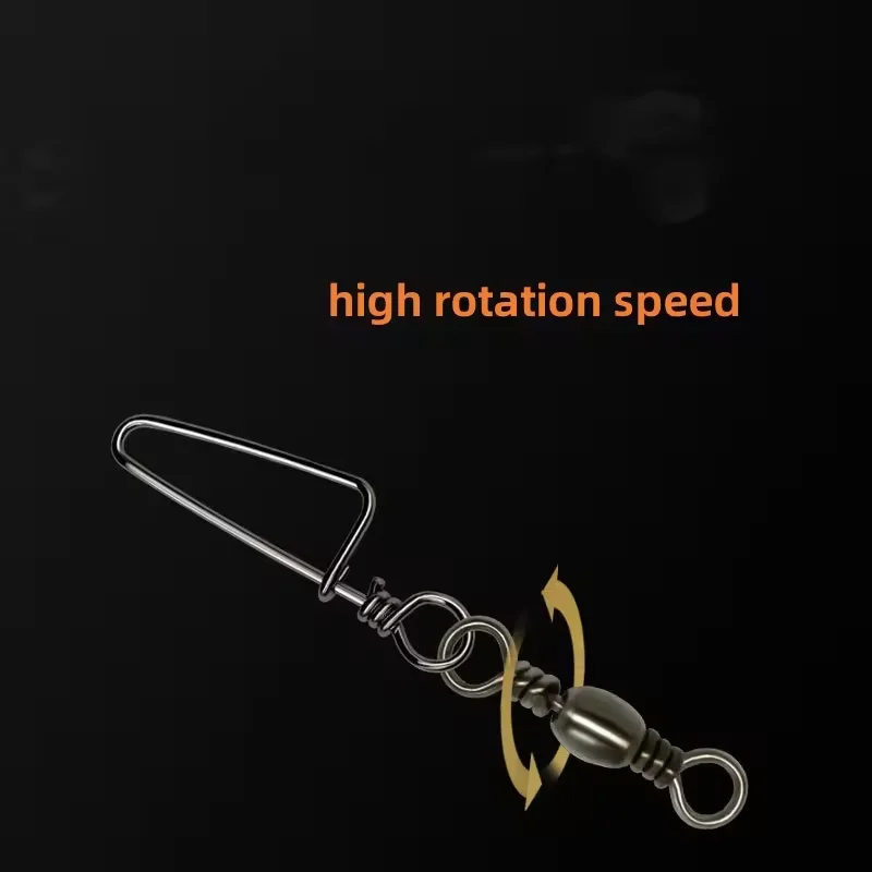 ZHUO RUN Fishing Swivels Ball Bearing Swivel With Safety Snap Solid Rings Rolling Swivel For Carp Fishing Accessories