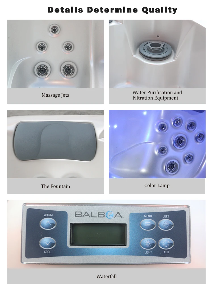 E-162S  Spa Design 3 Person 25 Jets Outdoor Hot Tub Spa Freestanding Bathtub For Massage Function