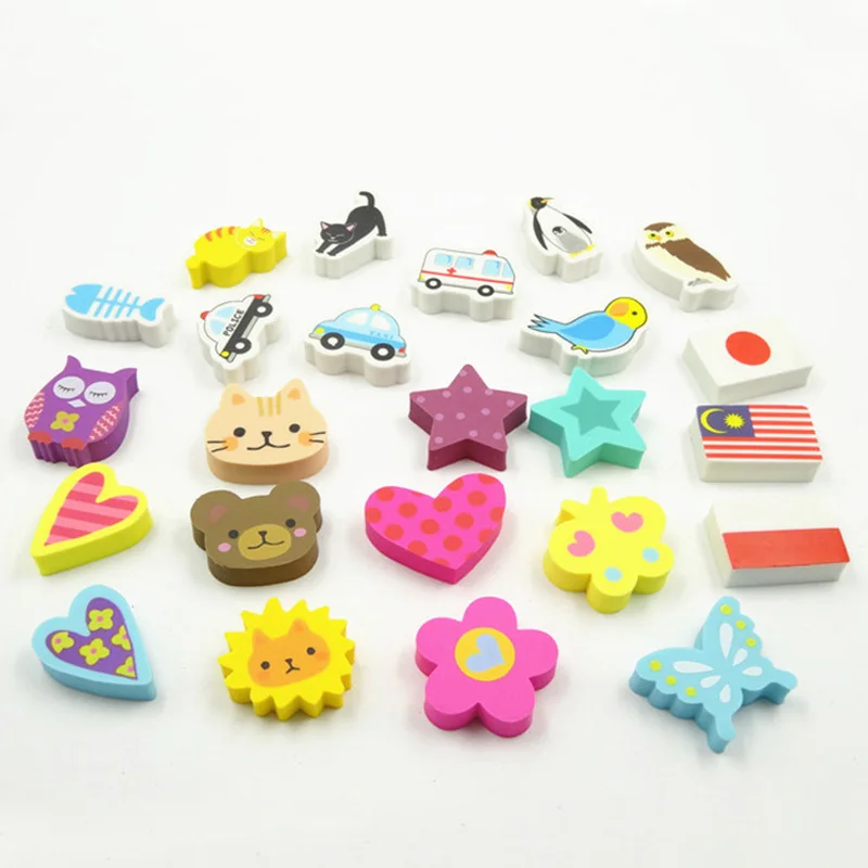 2019 Mini Cartoon Shaped Custom Rubber Fancy Cute 3D pencil eraser For Gift