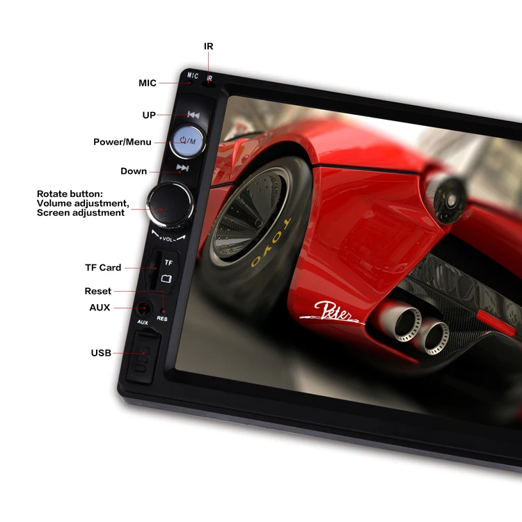 MP5 7 inch Touch Screen 2 Din Multimedia Car DVD Player Stereo Monitor Universal Car Radio With Camera