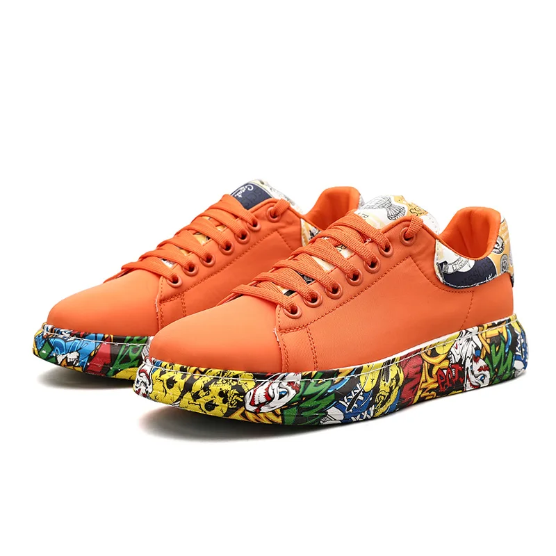 Manufacturer Custom Graffiti Platform Running Fitness Walking Style Casual Shoes