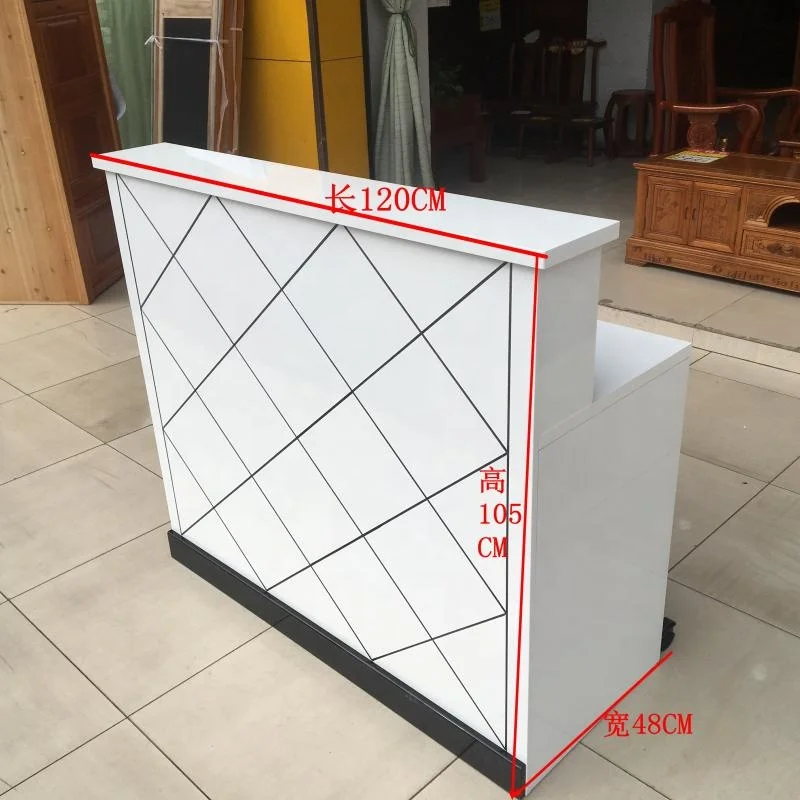 Superior quality office OEM small size 1.2m white lacquering board reception desk