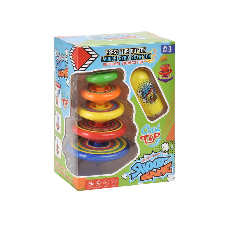 Hot Sell spining light top stacking toys sets for kids