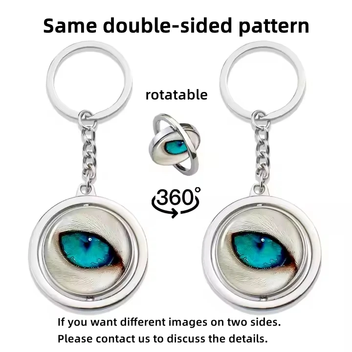 Luminoud Eyes of the Demon Dragon Keychain Evil eyes Jewelry Funny Rotating  Animal Eye Key Chain Student Gifts