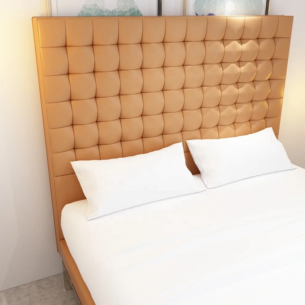 
modern tufty boss genuine leather bed high headboard king size 