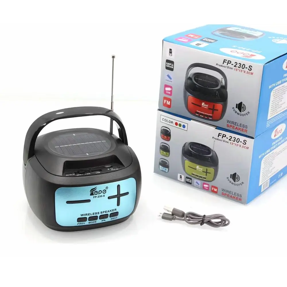 Fashion sound speaker FP-230-S portable solar speaker with FM radio round solar outdoor speaker
