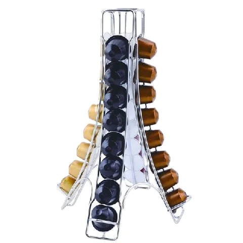 Eiffel Tower Wire Silver nespresso capsule holder coffee pod storage of 32