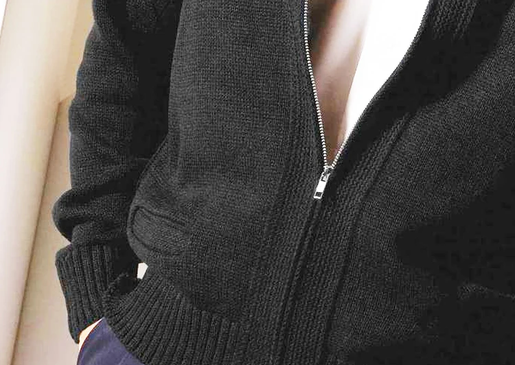 Мужской свитер на молнии, однотонный вязаный деловой кардиган с логотипом заказчика, большие размеры, 2022