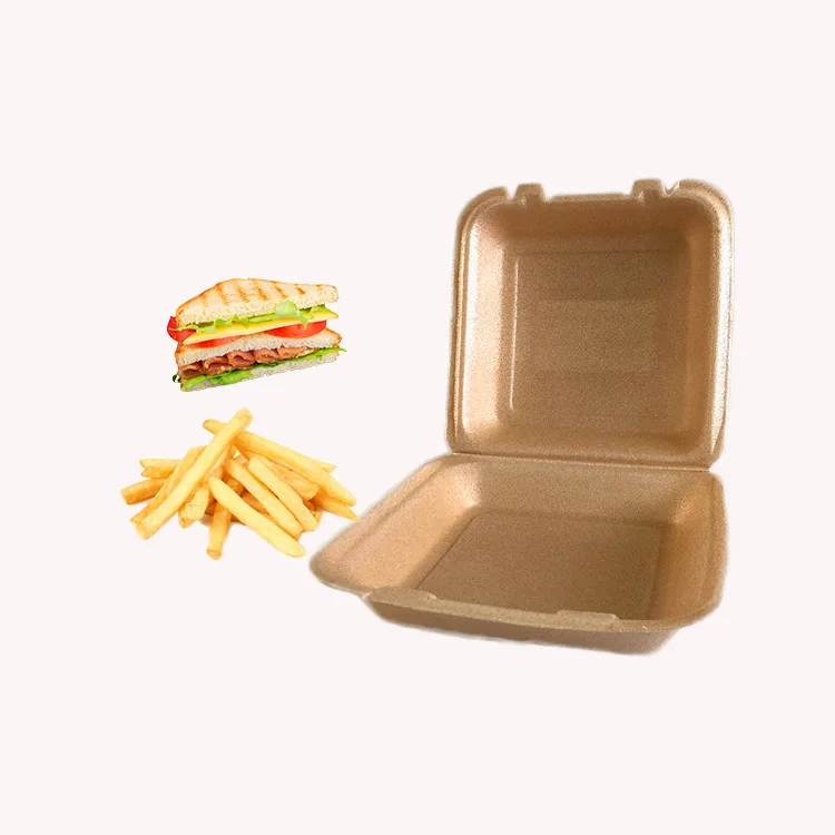 Biograde Plactic Compostable PLA Foam Clamshell Disposable Take Out Packaging Food Containers