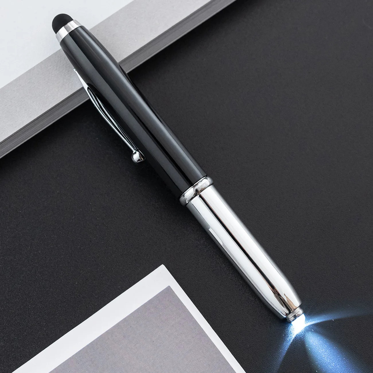 2022 Popular 3 in 1 Pen with Light Led and Stylus Customized Led Laser Light Up Ball Ballpoint Pen