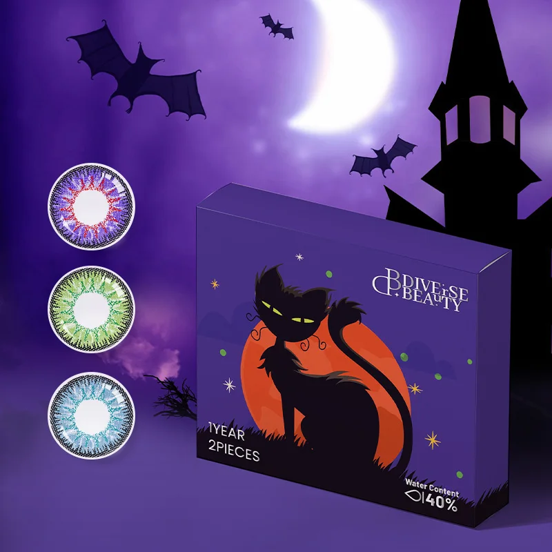 Бесплатная доставка, 140 моделей контактных линз на Хэллоуин, сумасшедшие линзы, годовой косплей, контактные линзы Шаринган в стиле аниме для темных глаз