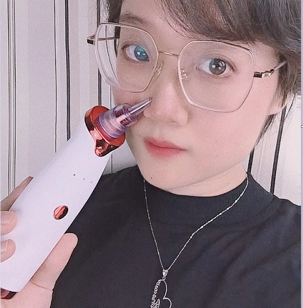 4 in 1 blackhead vacuum suction extractor blackhead remover face deep nose cleaner, laser blue light acne treatment device