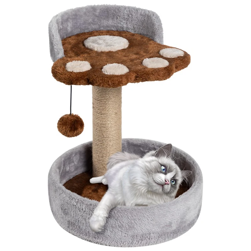 Luxury Cat Climbing Scratching Toy Solid Wood Pet Furniture House Small Cat Tree
