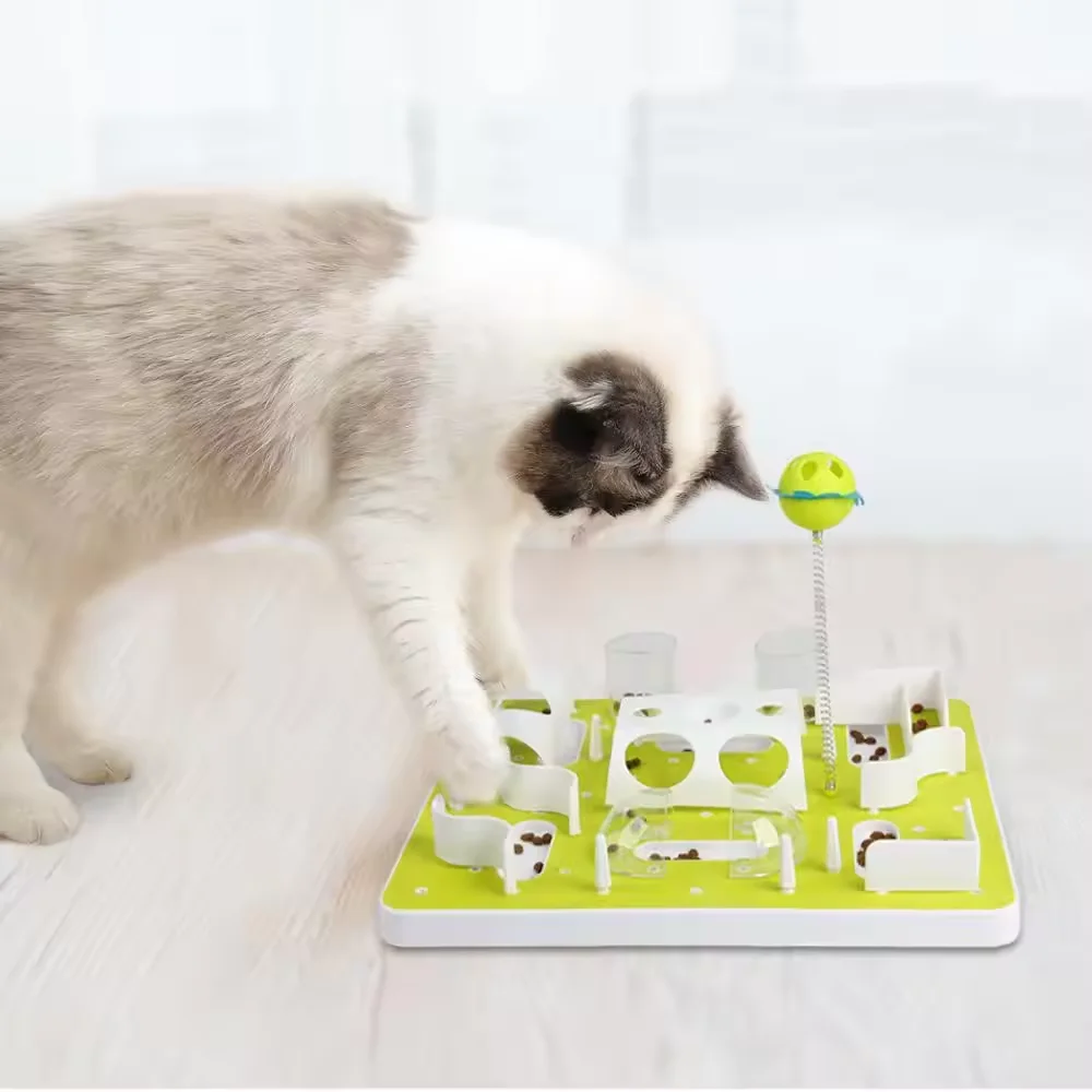 AFP 2024 Interactive Cat Toy Cats Treats Maze Puzzle Toys Food Treat Dispenser Cat Puzzle Feeder For Pet Slow Feeding Training