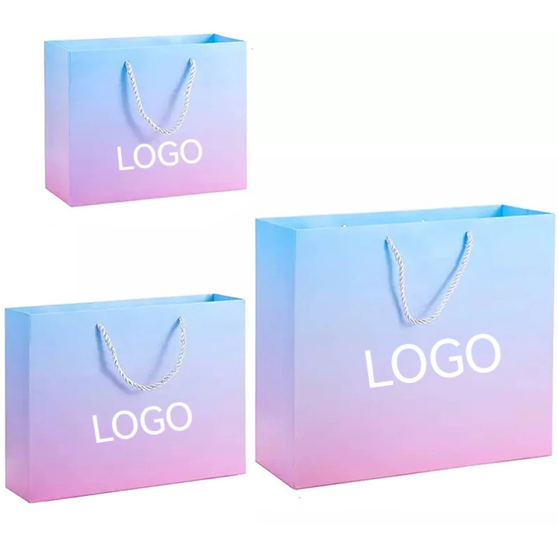 2024 New Products Can Be Customized Logo Gradient Color High Quality Packaging Kraft Paper Bag