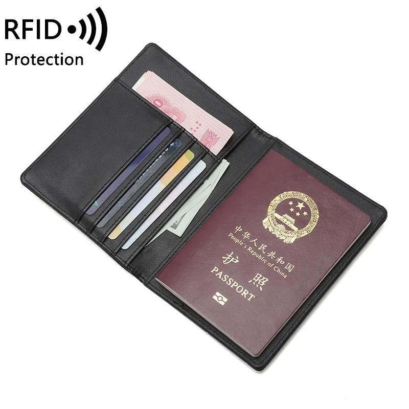 RFID Blocking PU Leather Travel Passport Wallet, Leather Passport Holder Wallet,Passport Travel Wallet Card Case