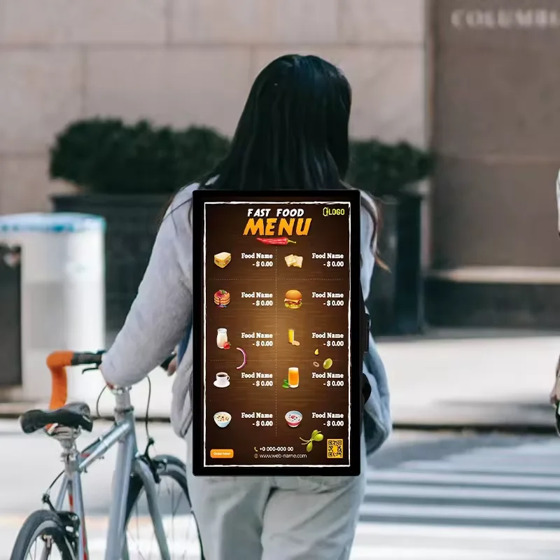 LCD Advertising Backpack Waterproof Walking Billboard Mobile Control Display Screen Backpack With Battery