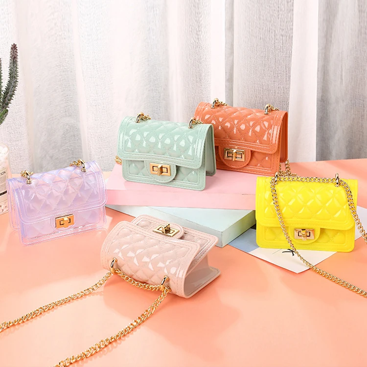 
Kids Mini Jelly Bags Women Chain Handbags Ladies Purses And Handbags For Women Crossbody Bag 
