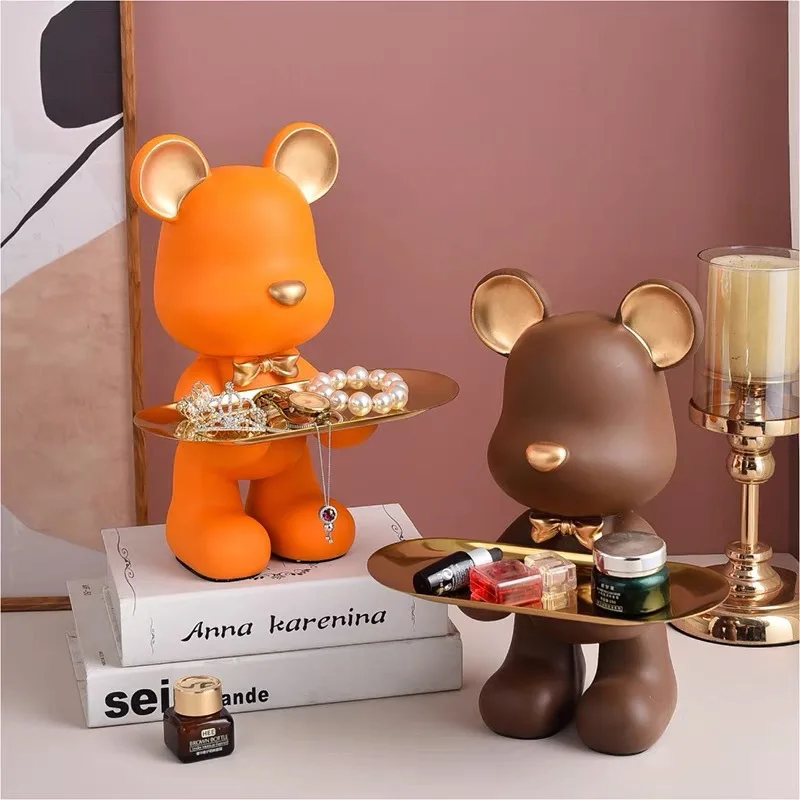 ins wind violent bear enters the home decoration porch living room decoration key tray housewarming gift