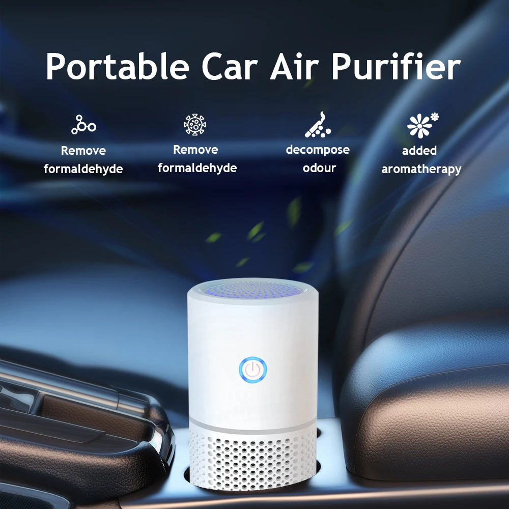 2024 New Manufacturing Portable Air Fresher car smoke remover Desktop Use Dual USB Port Easy to Carry Car Air Purifier