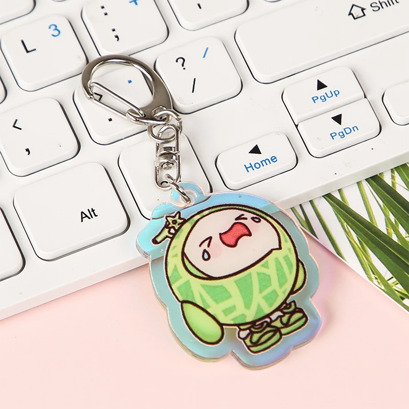 Десен сделанный на заказ акриловый брелок для ключей с гравировкой корейской радуги