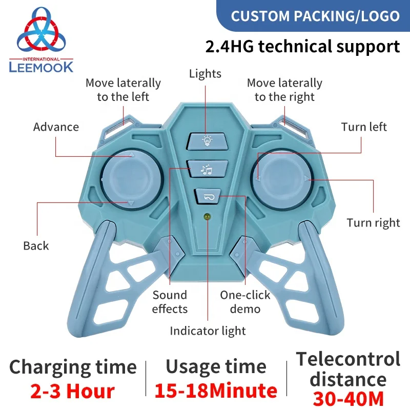 2.4G Rotating Off Road Remote Control Car 360 Rotating  Rc Dinosaur Stunt Car With Light Music