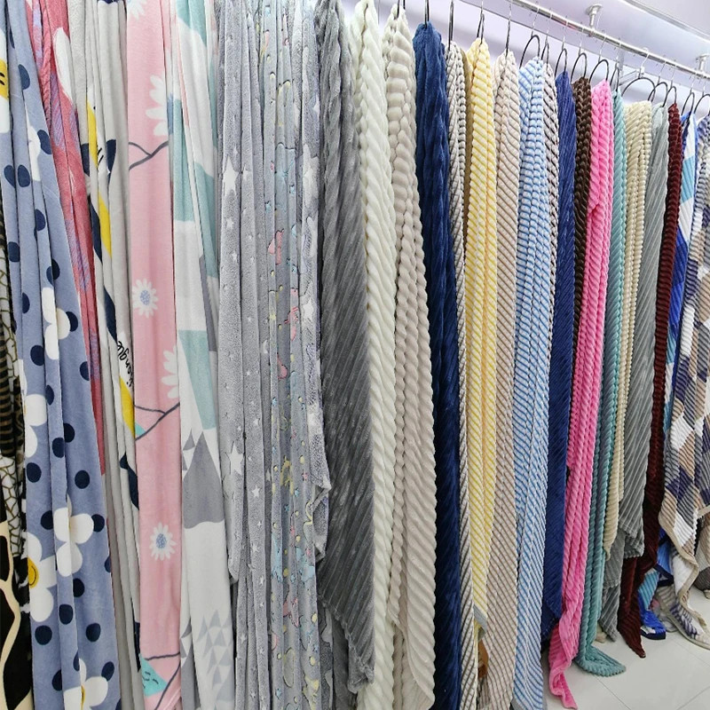 wholesale Super Soft Warm Double Layer heavy plush lamb wool throw blanket thick flannel fleece sherpa blankets for winter