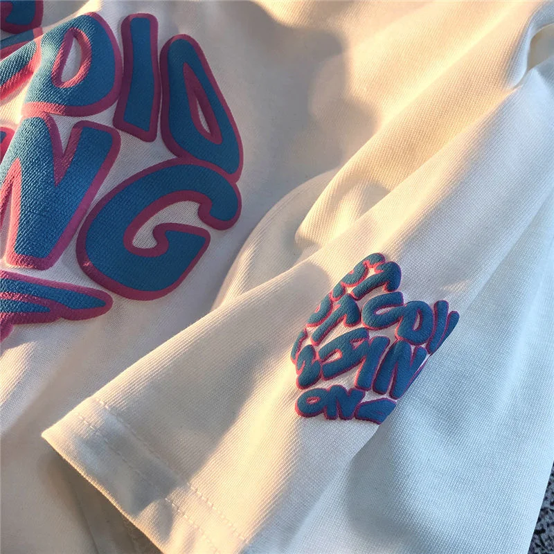 CUICHANG Factory Wholesale  Round Neck Hot Price Printing T shirts For Men Custom Logo 3d Puff Print Tshirts