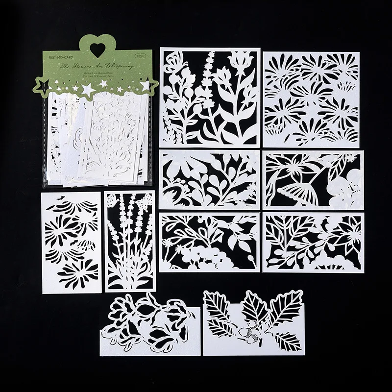 10pcs/pack openwork lace material paper prosperity of the realm series handbook DIY decorative paper collage bottoming material