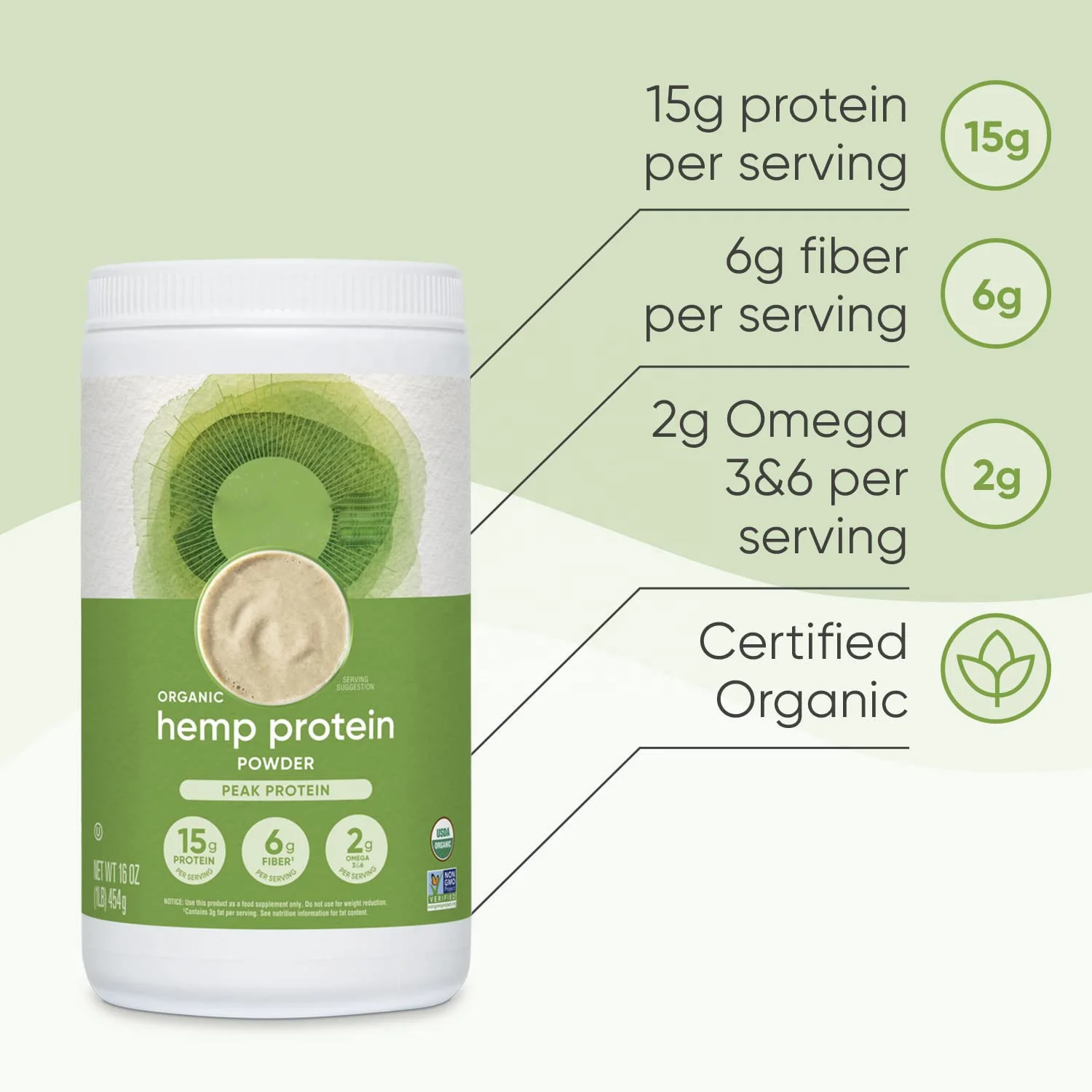 OEM/ODM Organic Cold-Pressed Raw Hemp Seed Protein Powder  Peak Protein Plant Protein with Essential Amino Acids