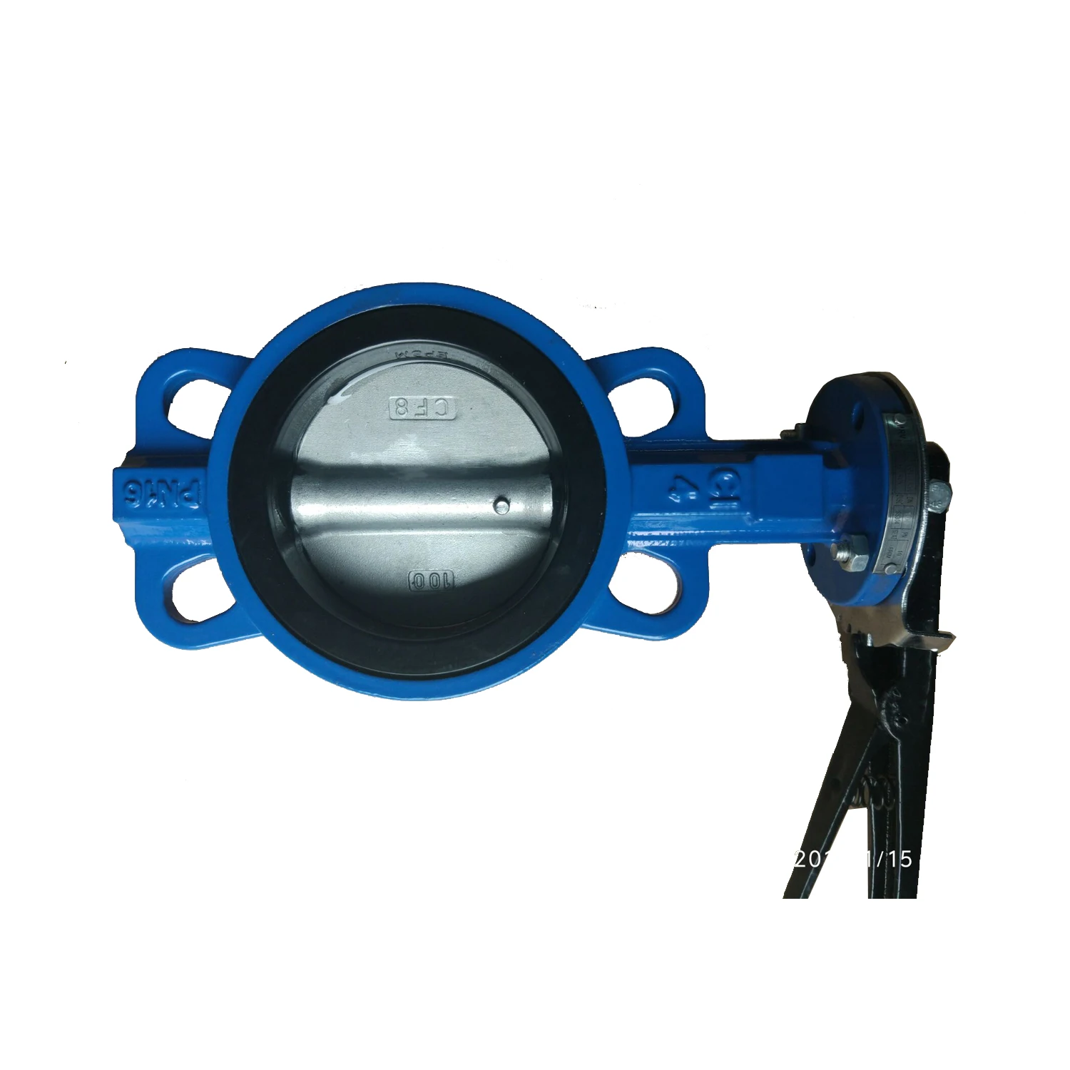 DIN D71X-16 Handle Butterfly Valve Ductile Iron 304 PTFE Soft Sealing Stainless Steel Board Manual Clamp Pin Butterfly Valve