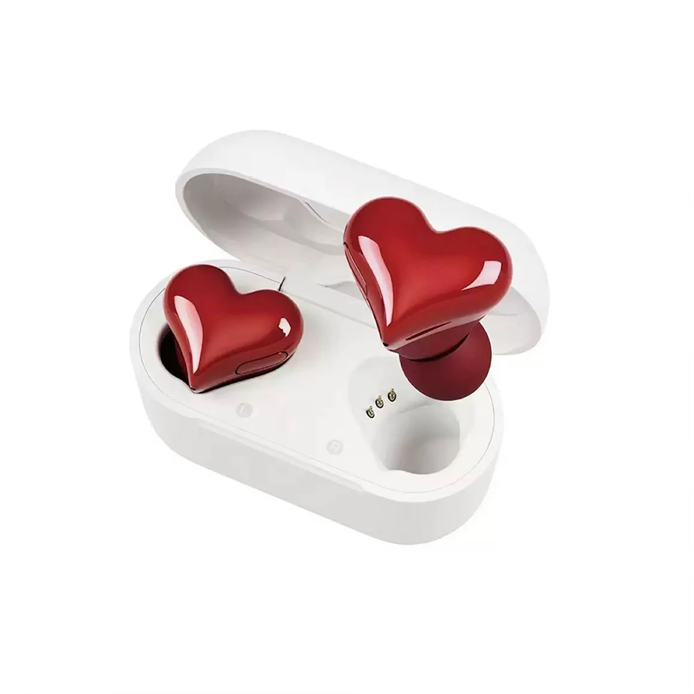 New Original Ble Wireless Headphones Heart Shaped Earphones woman Earphone High Quality Heart Earbuds Girl Gift