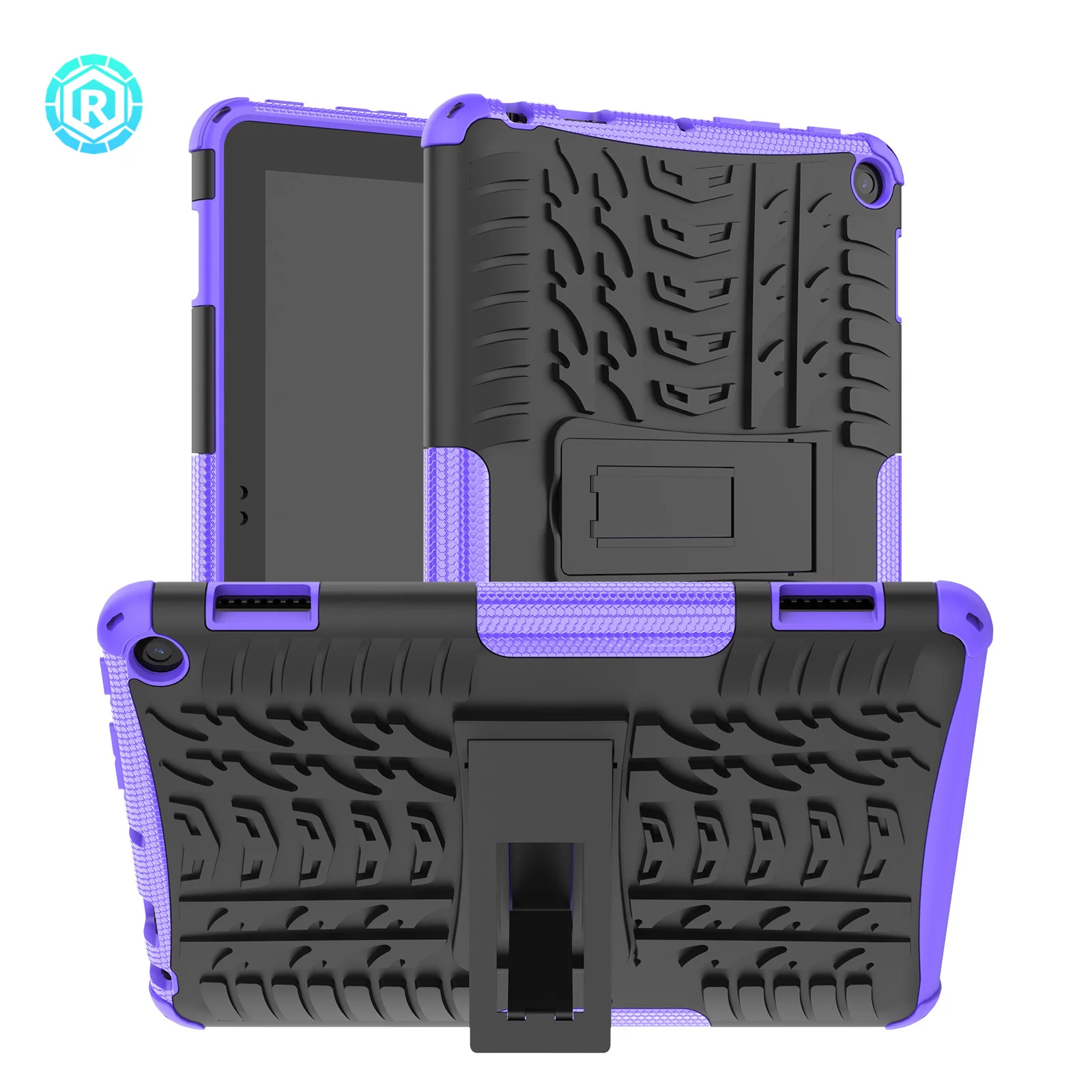 Hot Sale TPU PC Tablet Case For Amazon Fire 8 2022  Dual Layer Shockproof Full Protective Cover with Kickstand