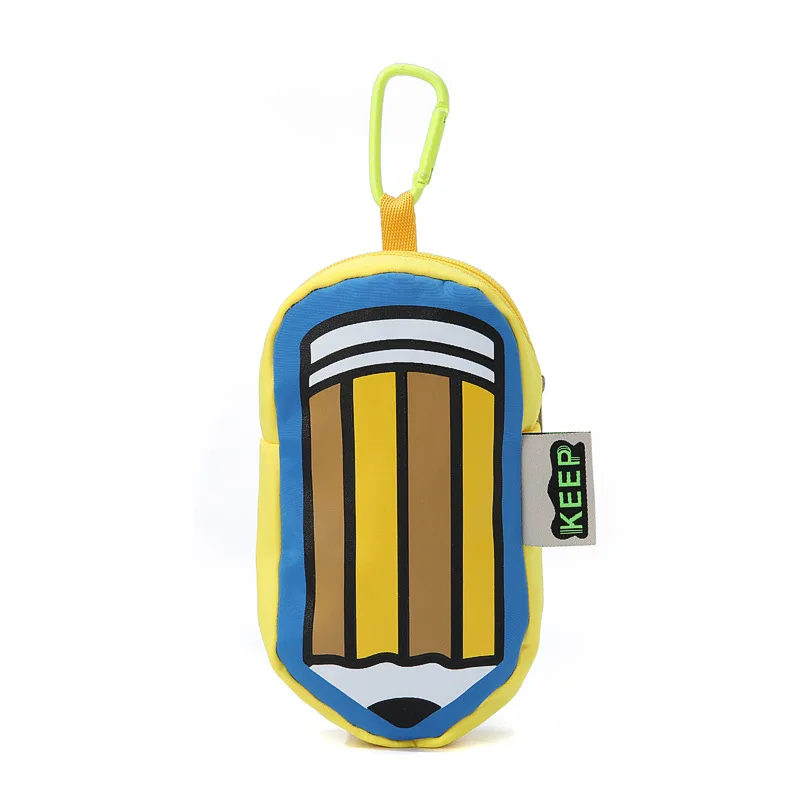 Fashion color striped pen bag multi-functional Coin wallet ID card bag pendant ins wind headphone bag