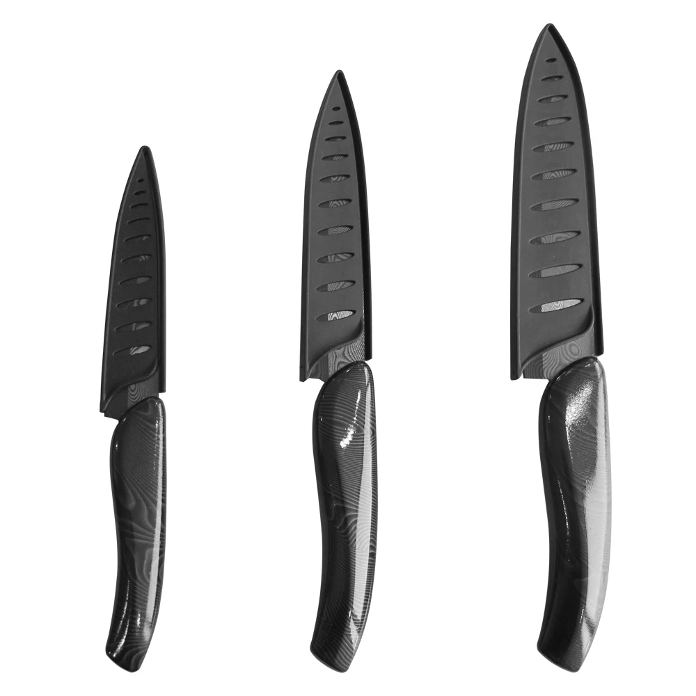 Classical Damascus Pattern Kitchen Ceramic Knife Set