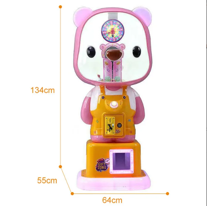 commercial kids coin operated game machine cute cartoon bear candy machine twist knob lifting ABS material candy vending machine
