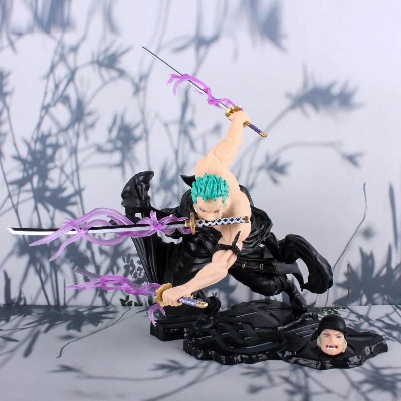 one pieces hand-made boxed POP three-knife flow battle can change the head animation activity doll figurine