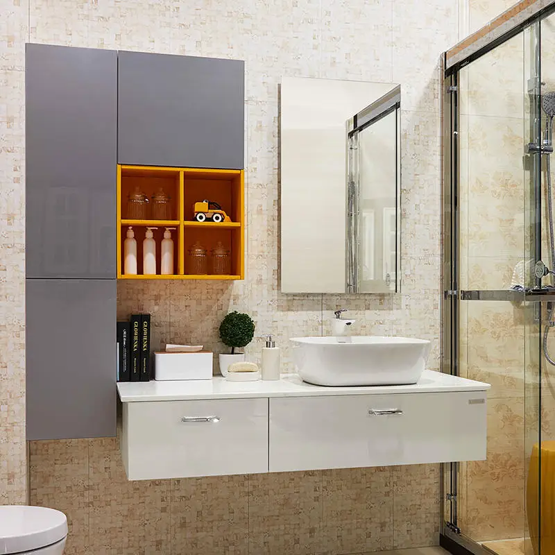 Large Modern White Bathroom Furniture Wood Design Home Application