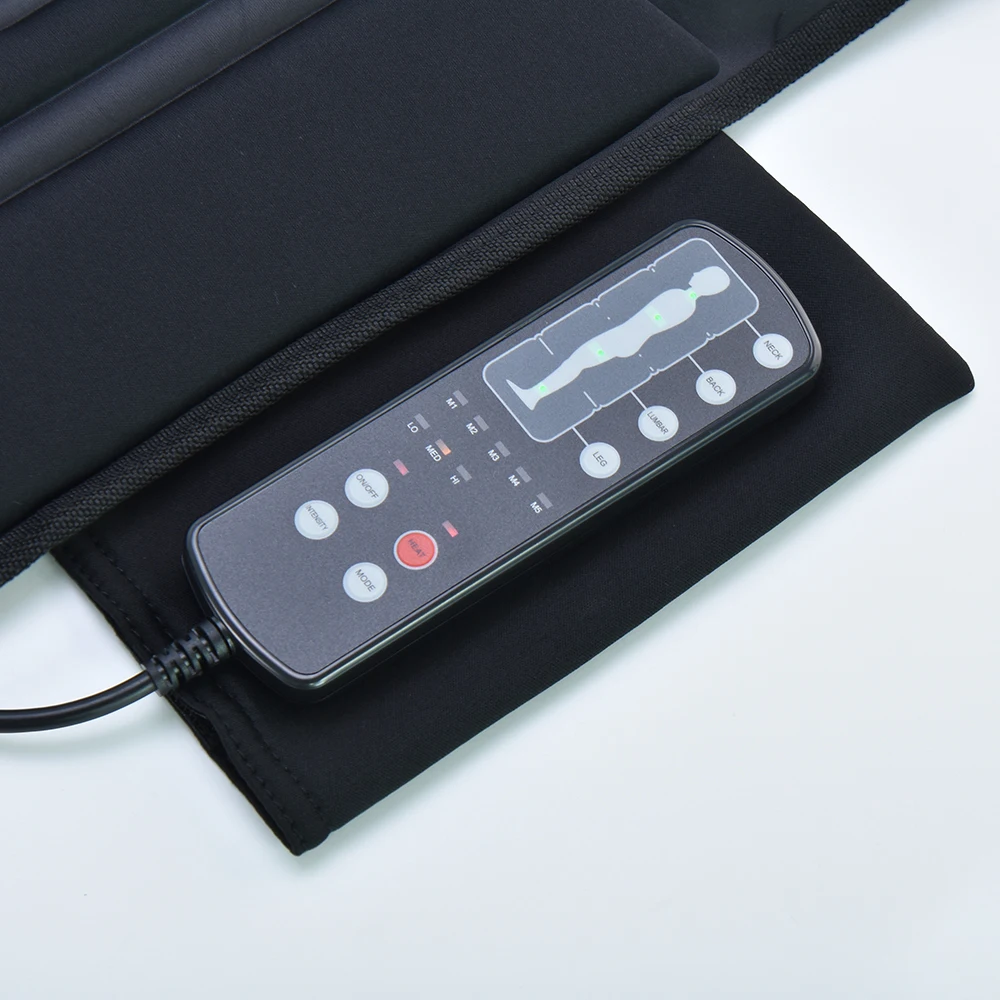 Manufacture heat massage mattress pad japan massage mat with vibration 10 motors