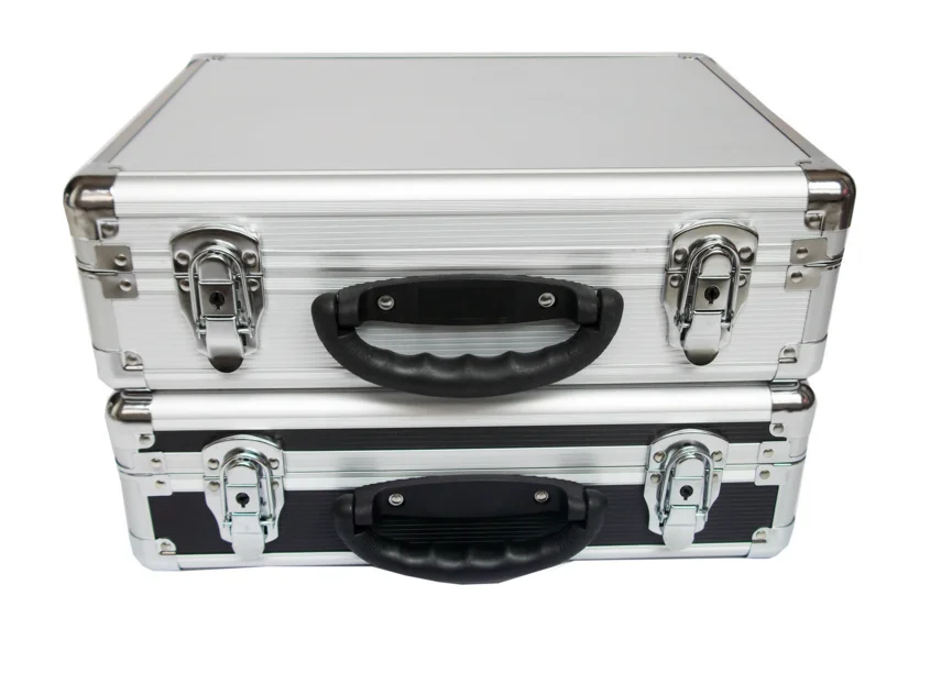 Aluminum Metal black Hard Carrying Protective foam Case barber Briefcase Tool Case