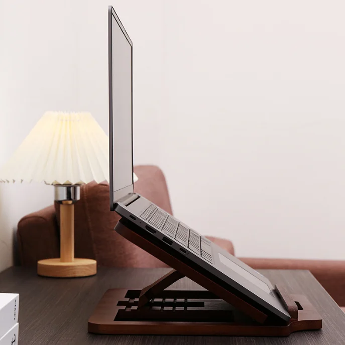 Деревянная подставка для ноутбука стола бамбуковая регулируемая высота компьютера