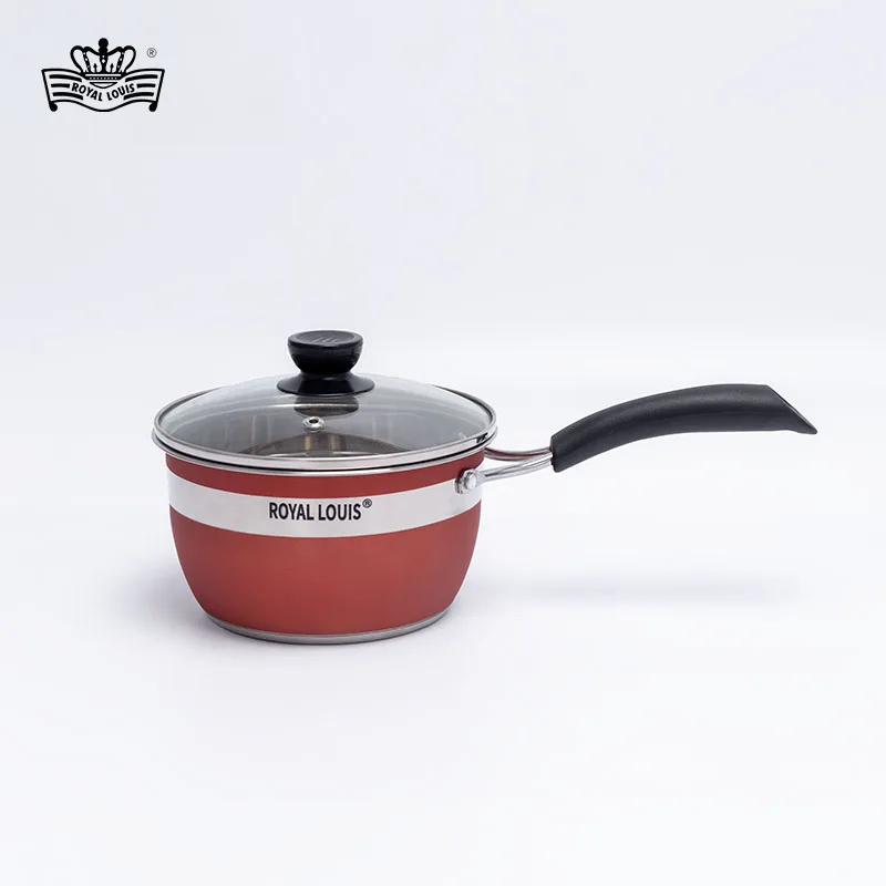 Red And Sliver 12PCS Pot Set With Anti-Scald Handle Cookware Set Less Smoky Easy Clean Kitchenware cookware sets