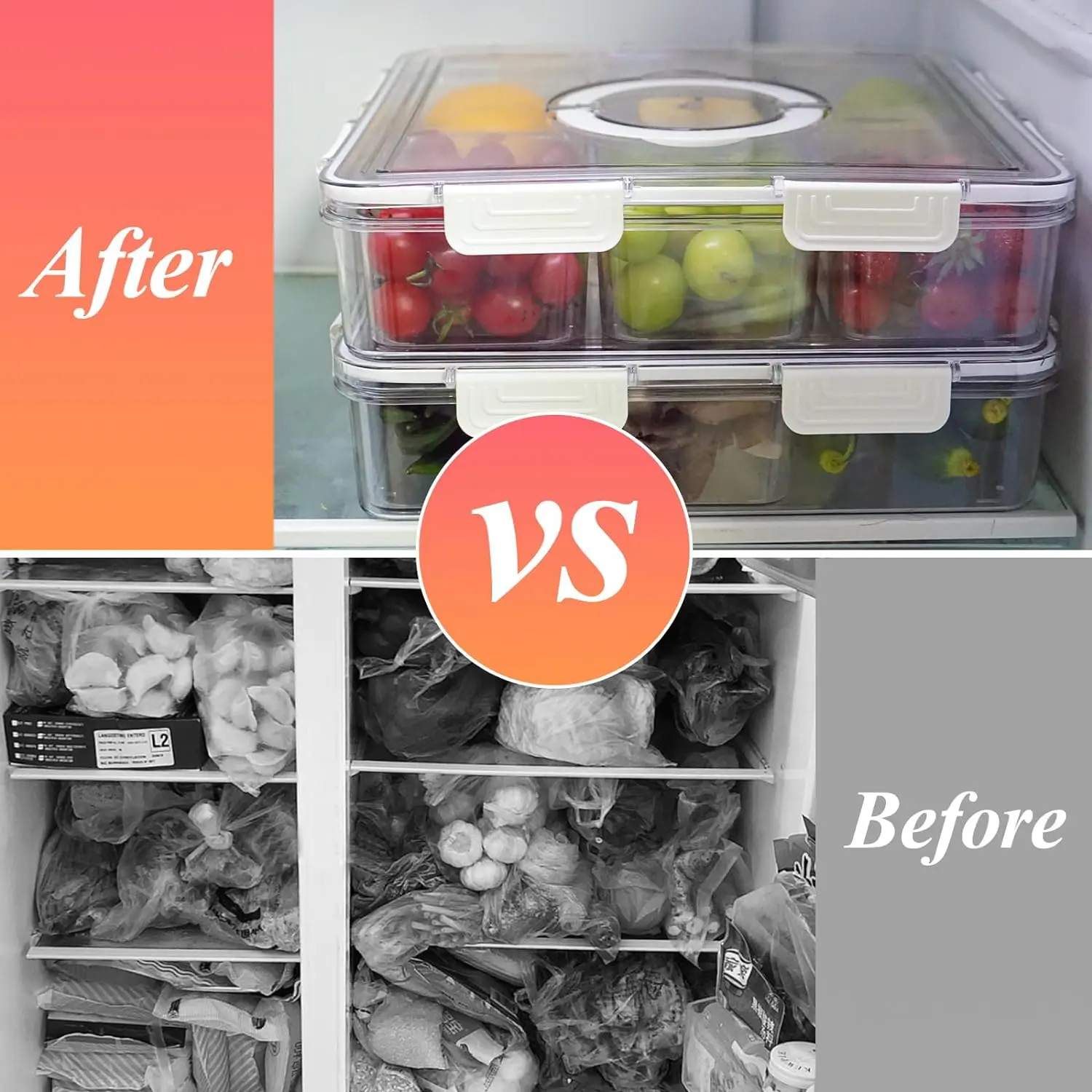 Extra Large Fruit Snack Storage Box Containers for Fridge Picnic Parties Snackle Box Veggie Tray Divided Serving Tray with Lid