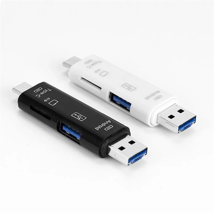 Type C & Micro USB & USB 3 In 1 High-speed Universal OTG TF Card Reader for Android Phone Computer Extension Headers