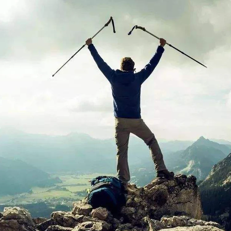 Hot Sell Folding Ultralight Alpenstock Outdoor Adventure Pathfinder Survival Tool Walking Sticks for Hiking